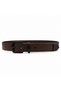 Men's Black Buckle 100% Genuine Leather Belt 3cm Brown - 2