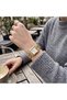 Stone Detailed Square Case Chain Steel Cord Women's Wristwatch - Luxury Design - 2