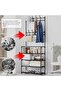 Coat Rack Shoe Bench, 4-Tier Entryway Organizer with 8 Hooks, Multifunctional Hallway Storag - 2
