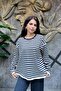 Striped Oversize Basic Knitwear Sweatshirt Sun501 - 4