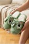Women's Green Smiling Frog Design Plush Indoor Slippers - Cute Soft Winter House Slippers - 4