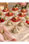 6-Person Floral Motif Footed Dessert Ice Cream Pudding Magnolia Bowl