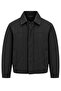 Men's Textured Jacket Classic Collar Zipper Snap Pocket Coat&Jacket