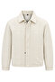 Men's Textured Jacket Classic Collar Zipper Snap Pocket Coat&Jacket