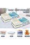 3 Pack Clothes Storage Bags, Under Bed Bedding Organiser, Blankets Storage Boxes with Zip, Reinforce - 3