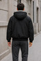Hooded Zippered Bomber Jacket with Plush Lining Inside - 5