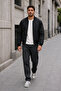 College Collar Quilted Lined Seasonal Bomber Jacket - 5