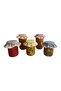 5 Pieces of Self-Elastic Mixed Color Striped Jar Lid Caps/Covers