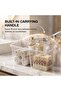 Clear Plastic Divided Storage Basket with Handle,2-Compartment Organizer Caddy for Bathroom,Kitchen - 5