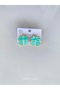 Steel Earrings - Four Leaf Clover Turquoise Color Steel Earrings - 3