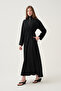Zippered belted denim tensel dress