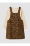 Esvab • Modern & Distinctive Leopard Embroidered Baby Girl Velvet Salopet Set - 2
