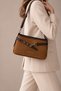 Women's New Season Suede Fabric Accessory Detailed Stylish Hand and Shoulder Bag Size: 32 X 17 cm - 4