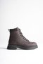 Fv505A Women's Bitter Brown Lace-Up Boots with Knitwear Detail and Zipper, Comfortable Sole - 3