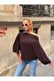 Boat Neck Bat Sleeve Oversize Knitwear Blouse - 5