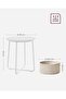 Side Table, Round End Table with Fabric Basket, Spacious, for Living Room Bedroom, Bedside T - 3