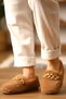 Women's Gold Chain Detailed Plush Indoor Ballerinas. Home Shoes - 5