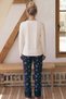 Ecru Patterned V-Neck Lace Viscose Knitted Pajama Set 26224621 - 3