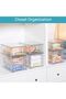 4 Pack Clear Stackable Storage Drawers Organizer with Handles - 4