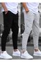 Set of 2 Unisex Regular Fit Ribbed Leg Black, Gray, Navy Blue, Anthracite Color Sweatpants, Sports Sweatpants