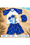 Boys' Tropical Patterned 3-Piece Beach Set – T-Shirt, Shorts & Cap - 2