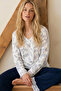 Patterned V-Neck Lace Viscose Knitted Pajama Set 26224663