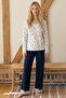 Patterned V-Neck Lace Viscose Knitted Pajama Set 26224663 - 2