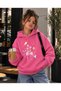Girl's Hooded Sweatshirt 3 Thread Threaded Winter Printed Hoodie