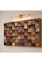 Rustic Wooden Blocks Canvas Print Wall Art, 3D Geometric Abstract Wood Decor 60x120 Gallery Wrapped