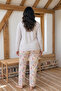 Lilac Patterned Buttoned Large Size Oversized Viscose Knitted Pajama Set 26224820 - 3