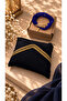 Gift, Umrah, Travel Portable Pocket Prayer Mat and Prayer Beads Bracelet Set - Navy Blue - 2