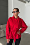 Zr Model Red Gabardine Fabric Belted Premium Women's Trench Coat - 5