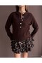 Crew Neck Button Detailed Soft Textured Long Sleeve Knitwear Sweater Aw26Kz00070 - 4