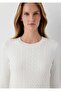 M1710910 Twirl Patterned Sweater Women's Sweatshirt White - 7