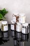 6-Piece 300 ml Premium White Mica Vacuum Lid Glass Spice Jar Set Spice Labelled Jar Set Storage Container - 3