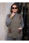 Karyağdi Rose Patterned Steel Knitted Tricot Women's Vest