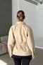 Zr Model Beige Gabardine Fabric Belted Premium Women's Trench Coat - 5