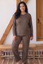 Leopard Patterned Large Size Oversized Viscose Knitted Pajama Set 26224868 - 2