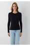 M1710910 Twirl Patterned Sweater Women's Sweatshirt Black - 4