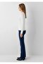 M1710910 Twirl Patterned Sweater Women's Sweatshirt White - 5