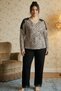 Leopard Patterned Large Size Oversized Viscose Knitted Pajama Set 26224827 - 2