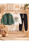 Boy's Nyc Printed Quilted Coat 3-Piece Set - 2