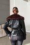 Zr Model Premium Leather Jacket with Fur Collar Women's Leather Coat - 5