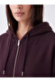 Women's Thick Zippered Sweatshirt with Hood - 3