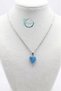 Tarnish-Resistant Steel Chain with Heart Detail and Turquoise Stone Women's Necklace (45 cm) - 2