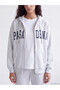 Gray Printed Women's Thick Zippered Sweatshirt - 3