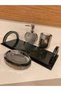 Bathroom Set Crystal Glass 4 Pieces Color Smoked Silver - 8