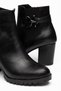 Women's Elastic & Buckle Black Boots & Booties 7 cm Heel Oval Toe - 2