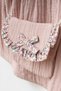 Girl's Collared Pink Dress and Bag Set - 3