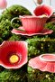 4 Piece 2-Person Flower and Petal Porcelain Coffee Cup Set 90 ml - 5